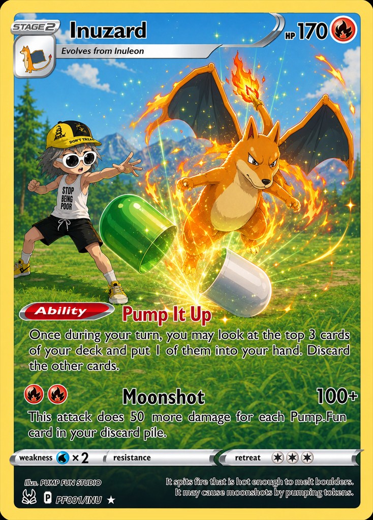 The Trainer Gallery Inuzard card: Stage 2, 170 HP, Pump It Up and Moonshot